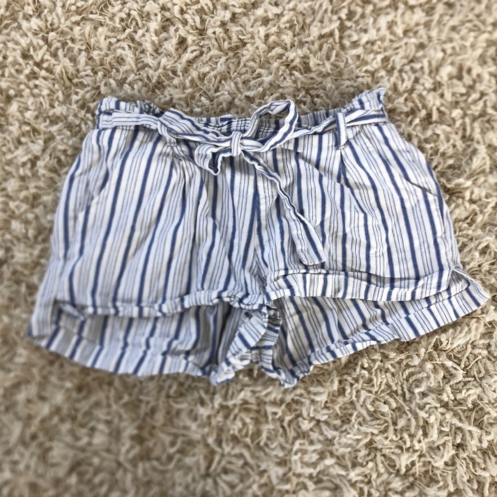 Blue and white striped shorts